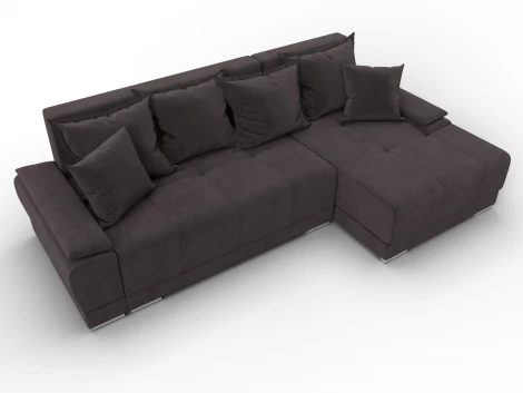 Диван угловой Лига-119 угол правый (ДСП,Брус,Фанера,ЛДС,Велюр/Коричневый) Лига Диванов 137093