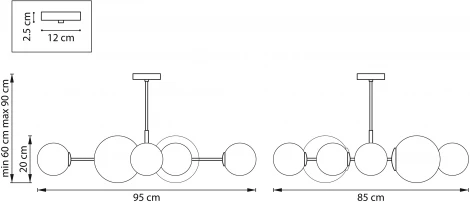 Потолочная люстра на штанге Croco 815480 (220V, шар, шарики)