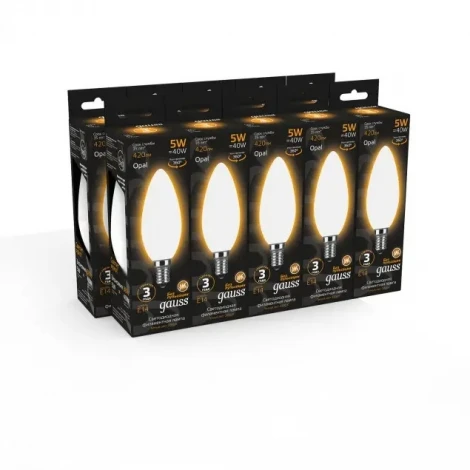 Лампочка светодиодная E14 5W 2700K Gauss Filament 103201105