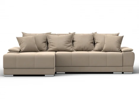 Диван угловой Лига-119 угол левый (ДСП,Брус,Фанера,ЛДС,Велюр/Бежевый) Лига Диванов 137089L