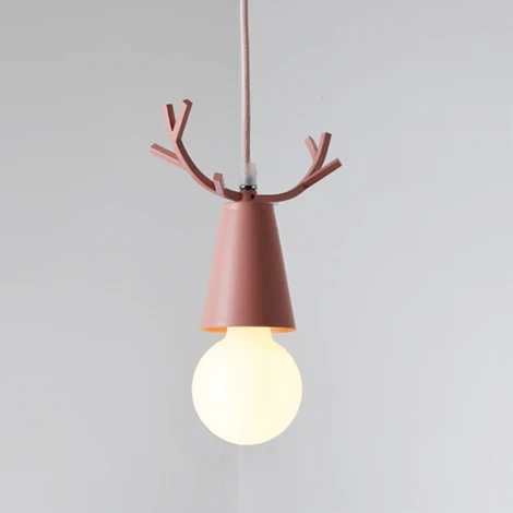 Подвесной светильник One розовый ImperiumLoft Deer-One01 (178109-26) (для детской, 220V, на проводе, рога)