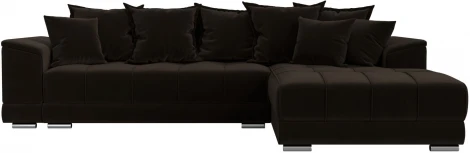 Диван угловой НордСтар правый угол (Коричневый/Микровельвет) Лига Диванов арт.121115