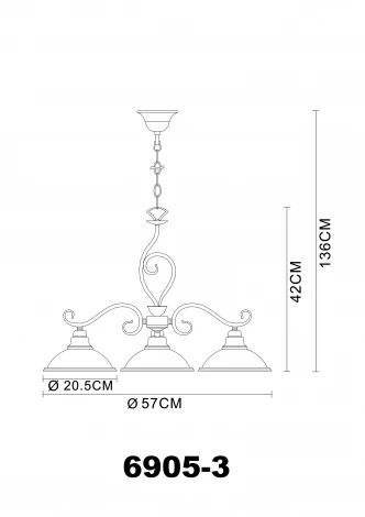 Подвесная люстра Globo SASSARI 6905-3