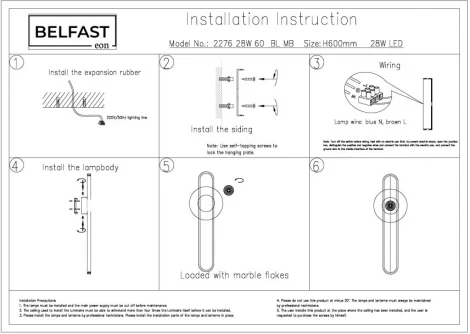 Настенный светильник Belfast Ravenhill 2276 28W 60 BL MB (LED, 220V)