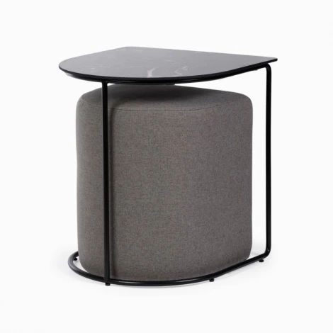 Кофейный столик с пуфом Eglens 44х42 COSMO арт.CT-0086A+LC-882B