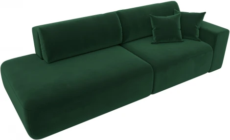 Диван прямой Лига-036 НПБ Модерн подлокотник справа (Зеленый/Велюр) Лига Диванов арт.121342