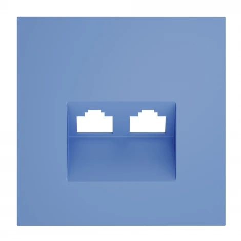 Накладка для розетки компьютерной двойной RJ45+RJ45 кат.6 (деним) Voltum S70 VLS001415