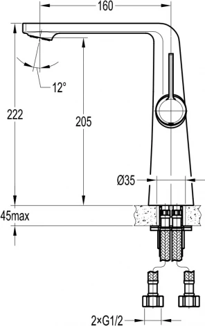 Смеситель Cezares Globo-F-LC-01-W0 для раковины
