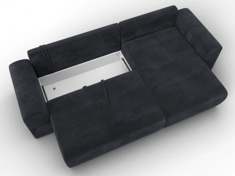 Диван угловой Лига-099 угол универсальный (ДВП,ДСП,ЛДСП,Брус,Фанера/Пластик/Велюр/Темно-серый) Лига Диванов 132587