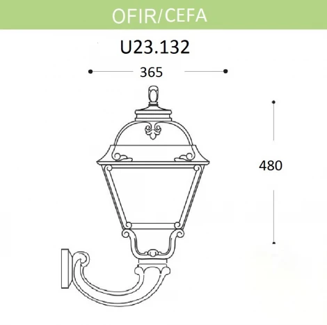 Настенный фонарь уличный Fumagalli Cefa U23.132.000.WYF1R (220V, IP55)