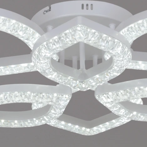 Потолочная люстра светодиодная на штанге с пультом с ночным режимом, регулировкой цветовой температуры и яркости Reluce 28120-0.3-3+3C WH