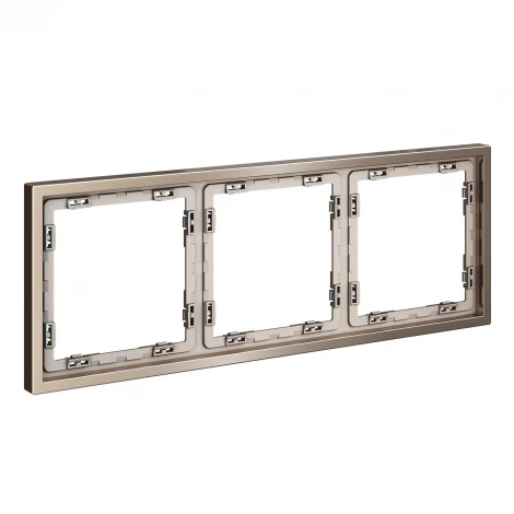Рамка металлическая на 3 поста (платина) Voltum S70 Metal VLSM120310