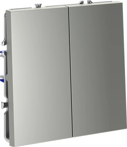 Выключатель двухклавишный (сталь) Voltum S70 VLS020105