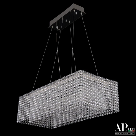 Подвесная люстра светодиодная APL LED Sicilia SH05.74.A.Ni.4000 (220V, хрусталь, на тросе)