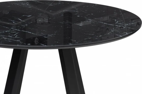 Стеклянный стол Норфолк 100 (Норфолк 100х78 черный мрамор / черный) Woodville арт.588038
