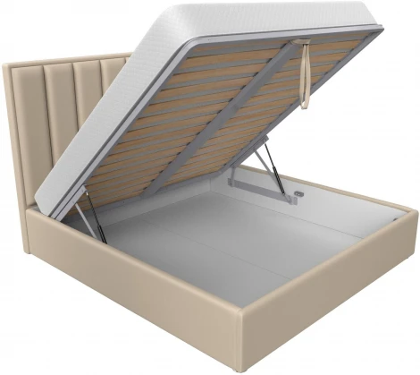 Кровать интерьерная Афродита 180 (Бежевый/Экокожа) Лига Диванов арт.120598