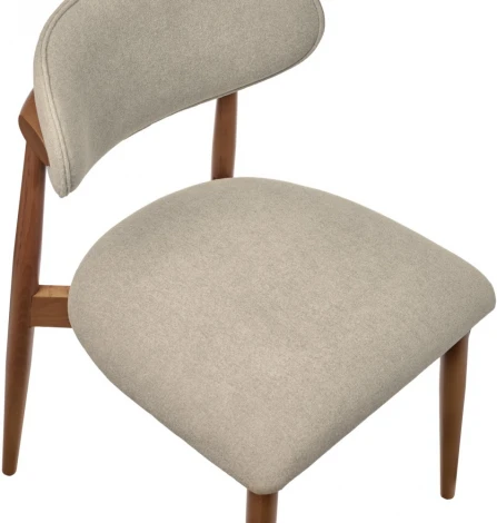 Стул Bradexhome Lucas 3 латте букле с ножками цвета орех