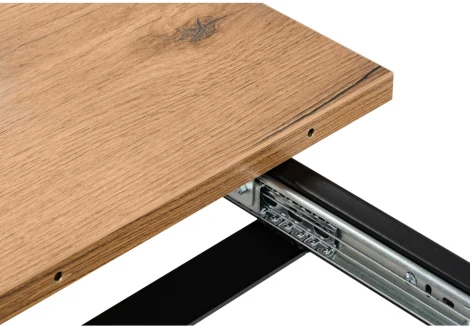 Стол деревянный Колон Лофт 120 25 мм дуб делано темный / матовый черный 489647 Notta