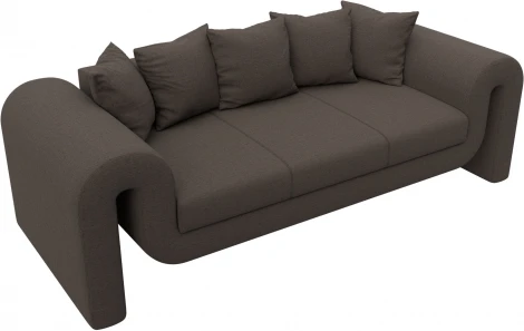 Диван прямой Волна (Коричневый/Рогожка) Лига Диванов арт.124034