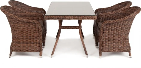 "Латте–140 R" обеденная группа плетеная, цвет коричневый 4SIS арт.УТ-00002189