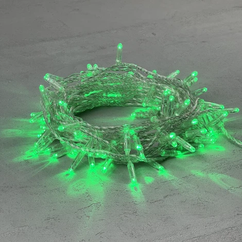 Гирлянда Нить с колпачком 10м зеленая 220В, 100 LED, провод прозрачный ПВХ, IP65 Laitcom PST100CAP-10-2G