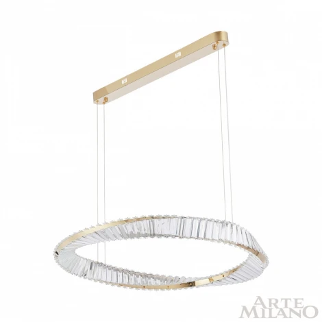 Подвесной светильник Arte Milano Venezia 318311/D800 GD (регулировка яркости, LED, 220V, хрусталь, пульт управления, на тросе, кольцо)