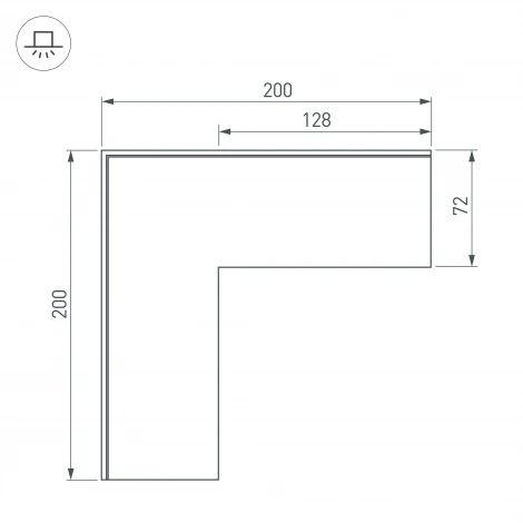 Угол SL-LINIA55-FANTOM внешний (Металл) 030131 Arlight