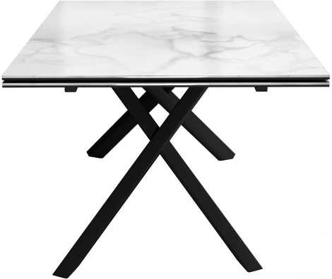 Стол DikLine KX160 мрамор белый ,опоры черные