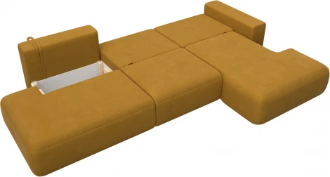 Диван угловой Лига-036 НПБ Модерн Лонг правый угол Лига Диванов (Велюр) арт.127744