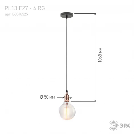 Подвесной светильник ЭРА PL13 PL13 E27 - 4 RG