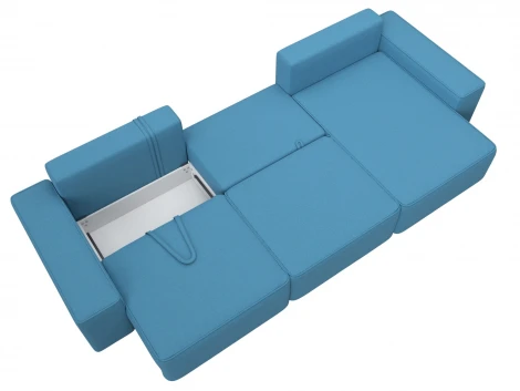 Диван угловой Лига-074 угол универсальный (ДСП/Пластик/Рогожка/Голубой) Лига Диванов 129858