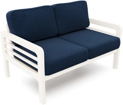 Диван Arsko прямой Бергер М беленый дуб велюр синий