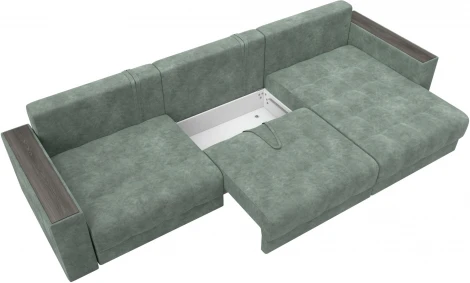 Диван угловой с декором Лига-049 НПБ Лонг Лига Диванов (Велюр) арт.128302