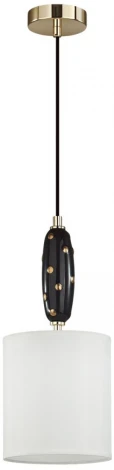 Подвесной светильник Odeon Light Pollen 5424/1 золотой/черный/белый/металл/керамика/ткань E14 1*40W (220V, на проводе, круглые)