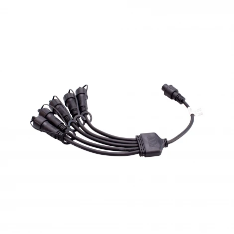 Провод-разветвитель для гирлянд серии F90PRO 0,4м. 5 выходов. статика/мерцание IP67 черный Uniel UCX-F90 S5/0.4M/BK