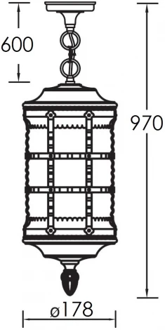 Уличный светильник подвесной Oasis Light BARSELONA 81205 cover Gw (220V, на цепи, IP44)