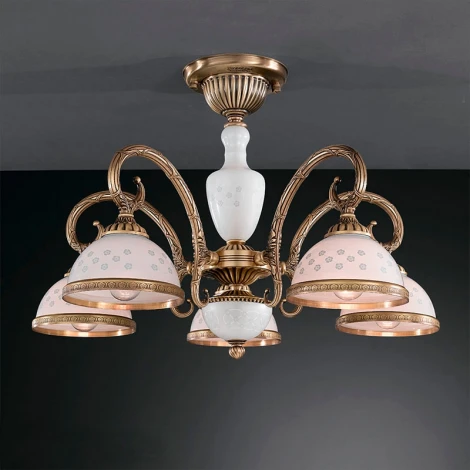Потолочная люстра Reccagni Angelo 8230 PL 8230/5 (цветы)