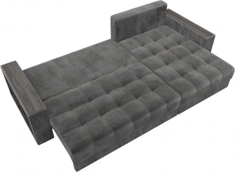 Диван угловой с декором и полкой Лига-050 НПБ Лига Диванов (Велюр) арт.128610