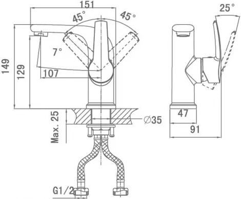 Смеситель D&K Valerius Rhein DA1362101 для раковины
