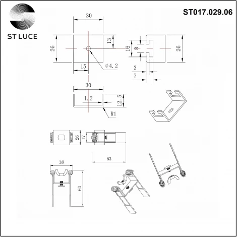 Монтажная скоба для ST017.129.06 ST Luce ST017.029.06
