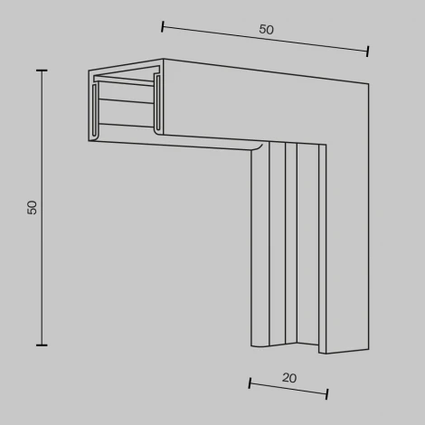 Коннектор угловой внутренний, накладной, черный Maytoni Accessories for tracks Basity TRA172ICL-11B