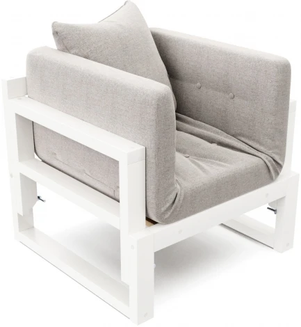 Кресло Arsko Амбер белая эмаль серая рогожка