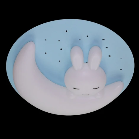 Потолочная люстра с таймером Natali Kovaltseva LED LAMPS 81087 (для детской, 220V, пульт управления, управление смартфоном, умный дом - LampSmart, круглые, животные, луна)