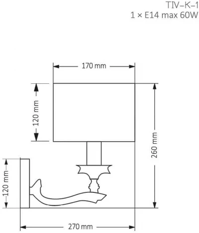 Бра Kutek TIVOLI TIV-K-1(P/А)