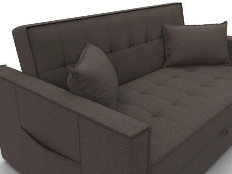 Диван прямой Лига-104 (140) (ЛДСП,Брус,Фанера,Рогожка/Коричневый) Лига Диванов 134859