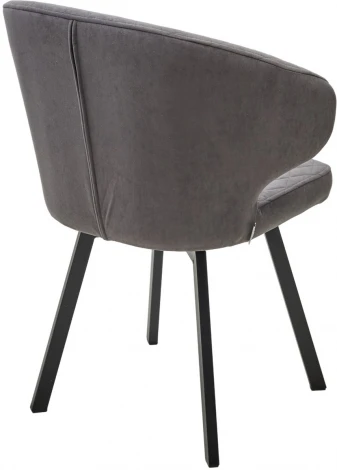 Стул M-City ХИЛТОН 360 град., цвет B28 Темно-серый, велюр / черный каркас