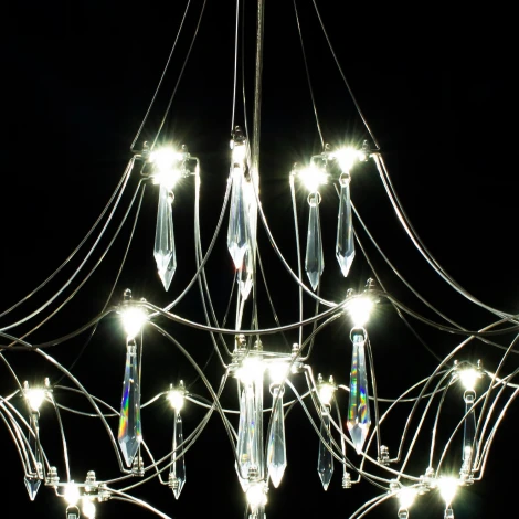 Подвесная люстра светодиодная хрустальная с пультом ILLUMICO IL0909-600HX-33 Ether