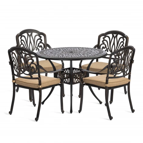 Комплект Secret de Maison Quartet/Квартет (стол+4 стула) алюминиевый сплав, бронзовый Tetchair 25572