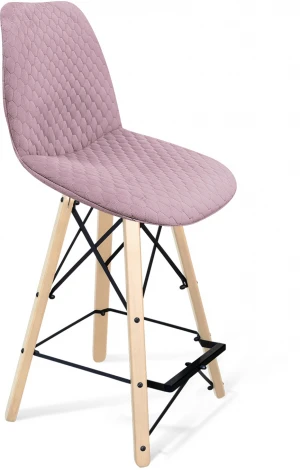 Стул полубарный SHT-ST29-C22/S80-1 розовый зефир/прозрачный лак/черный муар от фабрики Sheffilton