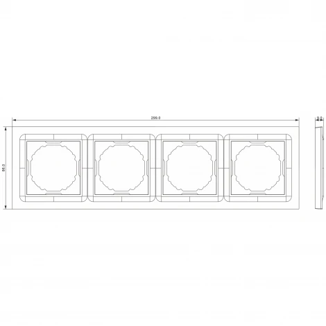 Рамка 4-я, Wave матовый кремовый Donel A07 DEW21431